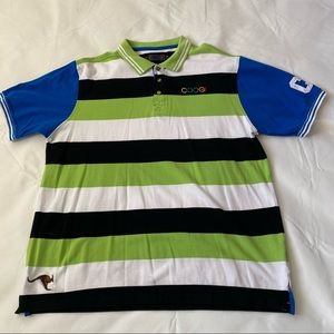 Coogi striped color block polo shirt short sleeve mens XXL Kangaroo